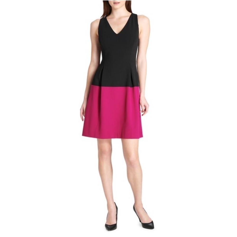 Tommy Hilfiger Sleeveless Color blocked Scuba Crepe Dress Sz 2